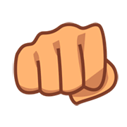 Émoji 👊🏽 Poing De Face : Peau Légèrement Mate sur emojidex 1.0.34.