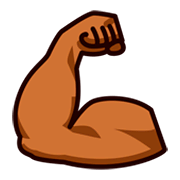 💪🏾 Emoji Bíceps Flexionado: Tono De Piel Oscuro Medio en emojidex 1.0.34.