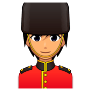 Emoji 💂🏽 Guardia: Carnagione Olivastra su emojidex 1.0.34.