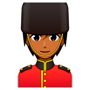 💂🏾 Emoji Wachmann/Wachfrau: mitteldunkle Hautfarbe emojidex 1.0.34.