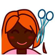 💇🏿 Emoji Persona Cortándose El Pelo: Tono De Piel Oscuro en emojidex 1.0.34.