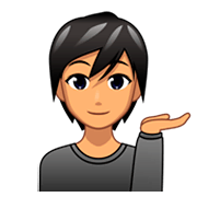 Emoji 💁🏽 Persona Al Punto Informazioni: Carnagione Olivastra su emojidex 1.0.34.