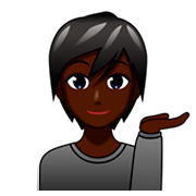 💁🏿 Emoji Persona De Mostrador De Información: Tono De Piel Oscuro en emojidex 1.0.34.