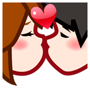 sich küssendes Paar, helle Hautfarbe emojidex 1.0.34.