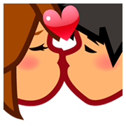 💏🏽 Emoji Beijo, Pele Morena na emojidex 1.0.34.