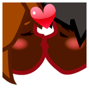 💏🏿 Emoji sich küssendes Paar, dunkle Hautfarbe emojidex 1.0.34.