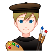 Emoji 👨🏻‍🎨 Artista Uomo: Carnagione Chiara su emojidex 1.0.34.