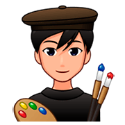 Emoji 👨🏼‍🎨 Artista Uomo: Carnagione Abbastanza Chiara su emojidex 1.0.34.