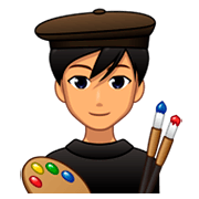 👨🏽‍🎨 Emoji Artista Hombre: Tono De Piel Medio en emojidex 1.0.34.