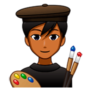 👨🏾‍🎨 Emoji Artista Plástico: Pele Morena Escura na emojidex 1.0.34.