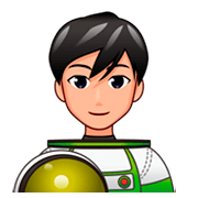 👨🏼‍🚀 Emoji Astronauta Homem: Pele Morena Clara na emojidex 1.0.34.