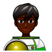 👨🏿‍🚀 Emoji Astronaut: dunkle Hautfarbe emojidex 1.0.34.