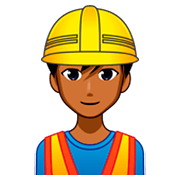 👷🏾‍♂️ Emoji Obrero Hombre: Tono De Piel Oscuro Medio en emojidex 1.0.34.