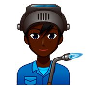 👨🏿‍🏭 Emoji Fabrikarbeiter: dunkle Hautfarbe emojidex 1.0.34.
