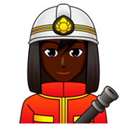 Emoji 👨🏿‍🚒 Pompiere Uomo: Carnagione Scura su emojidex 1.0.34.