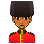 💂🏾‍♂️ Emoji Guarda Homem: Pele Morena Escura na emojidex 1.0.34.