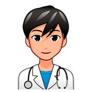 👨🏼‍⚕️ Emoji Homem Profissional Da Saúde: Pele Morena Clara na emojidex 1.0.34.
