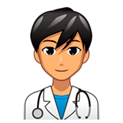 Emoji 👨🏽‍⚕️ Operatore Sanitario: Carnagione Olivastra su emojidex 1.0.34.