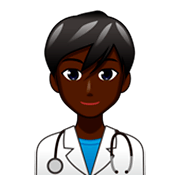 👨🏿‍⚕️ Emoji Homem Profissional Da Saúde: Pele Escura na emojidex 1.0.34.
