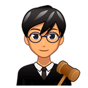 Émoji 👨🏽‍⚖️ Juge Homme : Peau Légèrement Mate sur emojidex 1.0.34.