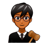 👨🏾‍⚖️ Emoji Juiz: Pele Morena Escura na emojidex 1.0.34.