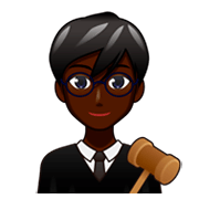 👨🏿‍⚖️ Emoji Juiz: Pele Escura na emojidex 1.0.34.