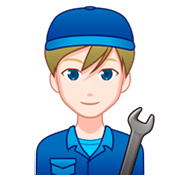 Emoji 👨🏻‍🔧 Meccanico Uomo: Carnagione Chiara su emojidex 1.0.34.