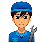 Emoji 👨🏽‍🔧 Meccanico Uomo: Carnagione Olivastra su emojidex 1.0.34.