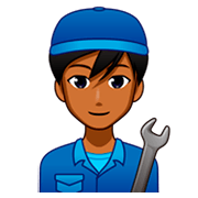 👨🏾‍🔧 Emoji Mechaniker: mitteldunkle Hautfarbe emojidex 1.0.34.
