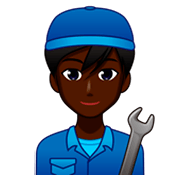 Emoji 👨🏿‍🔧 Meccanico Uomo: Carnagione Scura su emojidex 1.0.34.