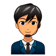 Émoji 👨🏽‍💼 Employé De Bureau : Peau Légèrement Mate sur emojidex 1.0.34.