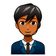 👨🏾‍💼 Emoji Büroangestellter: mitteldunkle Hautfarbe emojidex 1.0.34.