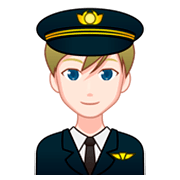 Emoji 👨🏻‍✈️ Pilota Uomo: Carnagione Chiara su emojidex 1.0.34.