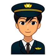 Emoji 👨🏽‍✈️ Pilota Uomo: Carnagione Olivastra su emojidex 1.0.34.