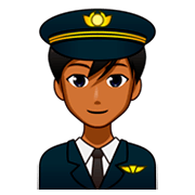 👨🏾‍✈️ Emoji Piloto De Avião Homem: Pele Morena Escura na emojidex 1.0.34.