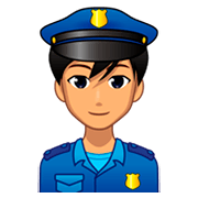 Émoji 👮🏽‍♂️ Policier : Peau Légèrement Mate sur emojidex 1.0.34.