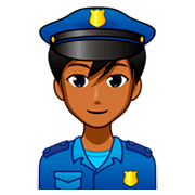👮🏾‍♂️ Emoji Policial Homem: Pele Morena Escura na emojidex 1.0.34.