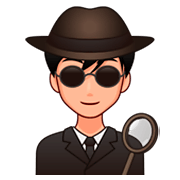 🕵🏼‍♂️ Emoji Detetive Homem: Pele Morena Clara na emojidex 1.0.34.