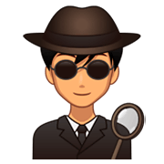 Emoji 🕵🏽‍♂️ Investigatore: Carnagione Olivastra su emojidex 1.0.34.