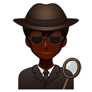 Emoji 🕵🏿‍♂️ Investigatore: Carnagione Scura su emojidex 1.0.34.