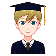 👨🏻‍🎓 Emoji Estudante: Pele Clara na emojidex 1.0.34.