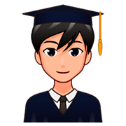 Emoji 👨🏼‍🎓 Studente: Carnagione Abbastanza Chiara su emojidex 1.0.34.