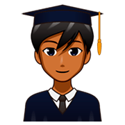 👨🏾‍🎓 Emoji Estudante: Pele Morena Escura na emojidex 1.0.34.