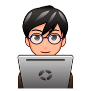 👨🏼‍💻 Emoji Tecnólogo: Tono De Piel Claro Medio en emojidex 1.0.34.