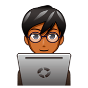 👨🏾‍💻 Emoji Tecnólogo: Pele Morena Escura na emojidex 1.0.34.