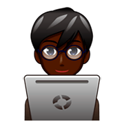 👨🏿‍💻 Emoji Tecnólogo: Pele Escura na emojidex 1.0.34.