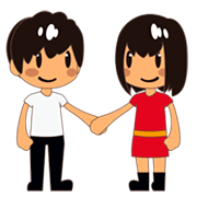 Femme Et Homme Se Tenant La Main : Peau Légèrement Mate emojidex 1.0.34.