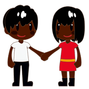 Emoji 👫🏿 Uomo E Donna Che Si Tengono Per Mano: Carnagione Scura su emojidex 1.0.34.