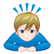 Emoji 🙇🏻‍♂️ Uomo Che Fa Inchino Profondo: Carnagione Chiara su emojidex 1.0.34.