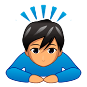 Emoji 🙇🏽‍♂️ Uomo Che Fa Inchino Profondo: Carnagione Olivastra su emojidex 1.0.34.